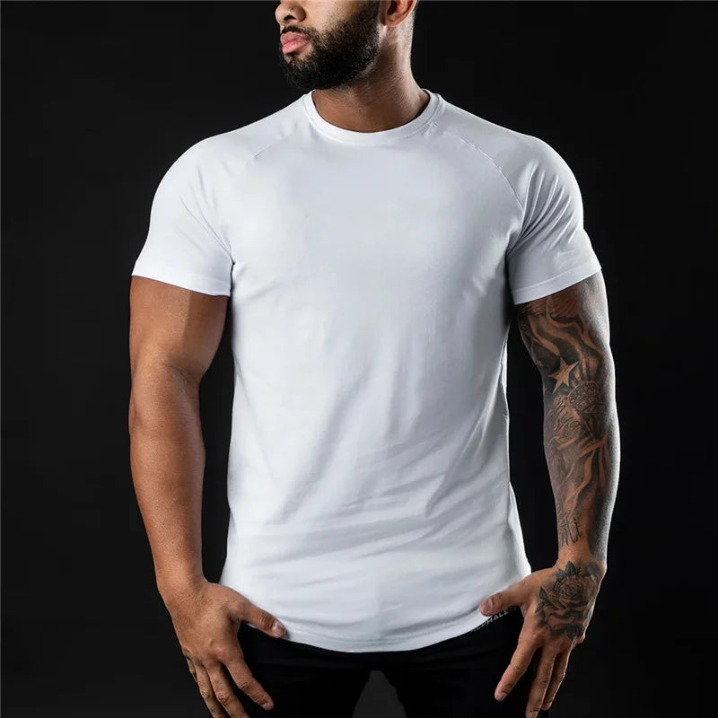 Men’s Slim Fit Gym T-Shirt Cotton O-Neck Workout Tee