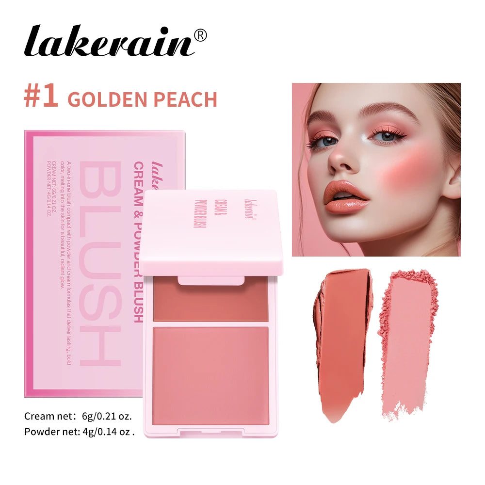 5-Color Cream & Powder Matte Blush Palette High Pigment