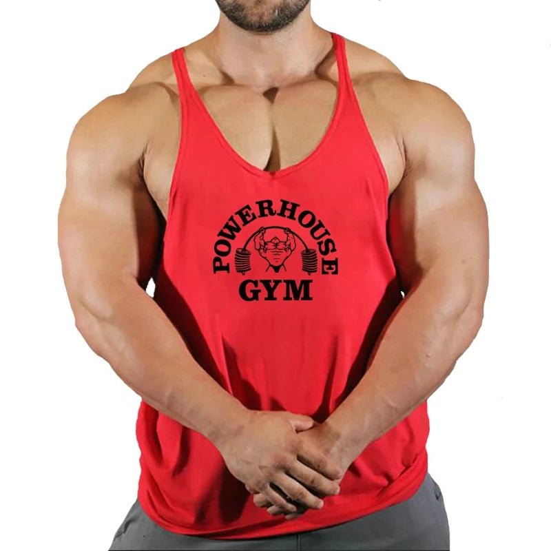 Men’s Bodybuilding Stringer Vest Sleeveless Gym Workout Fitness Top