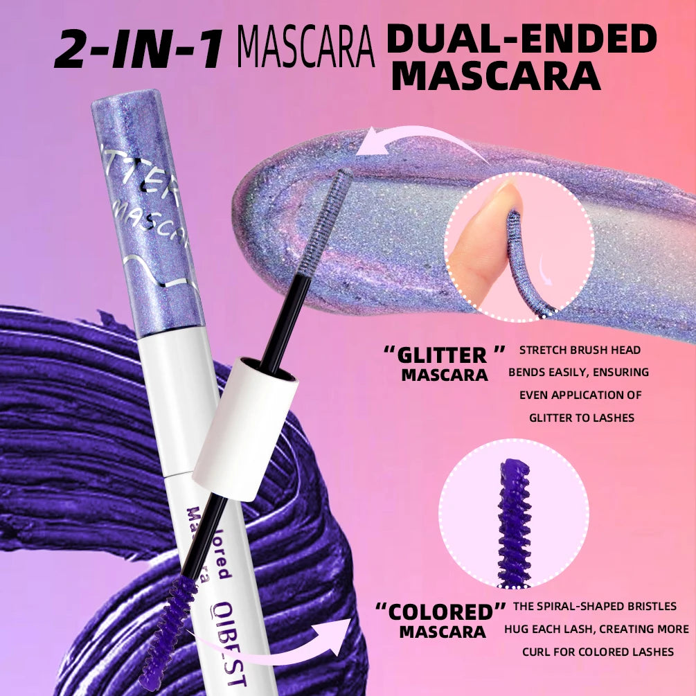 Double Head Diamond Glitter Colored Voluminous Mascara