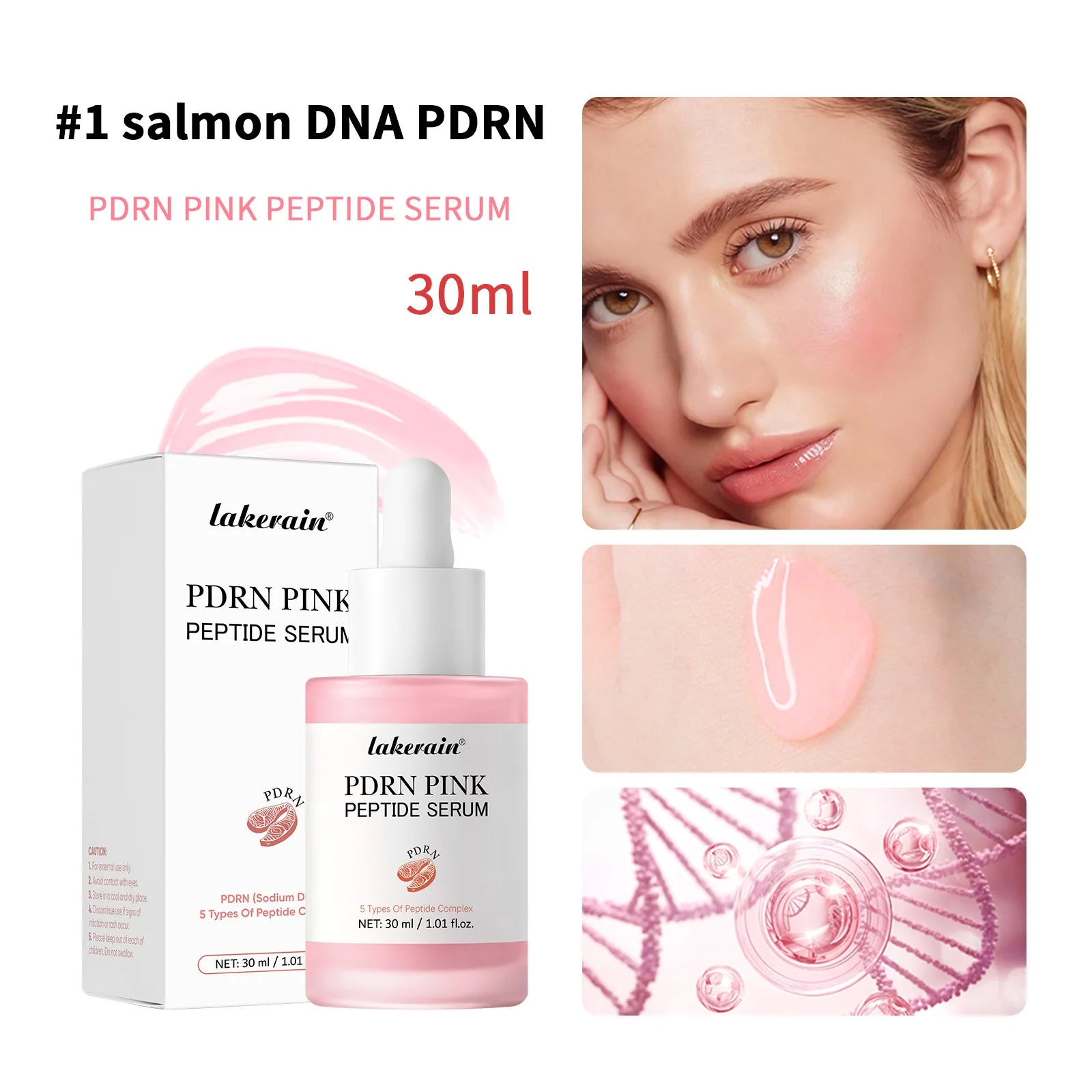Salmon DNA PDRN Pink Peptide Serum Hydrating Firming Glow Care