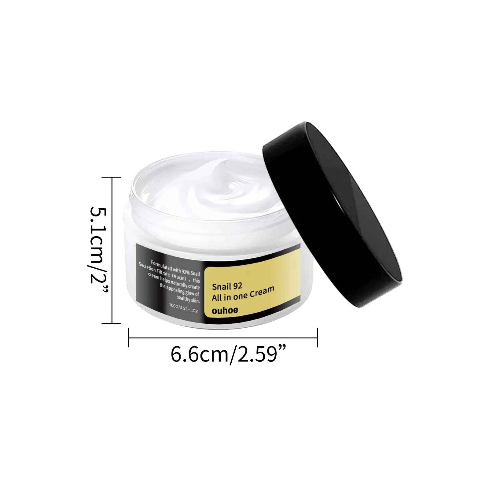 Snail Mucin Cream 92% Hydrating Repairing Face Moisturizer Korean