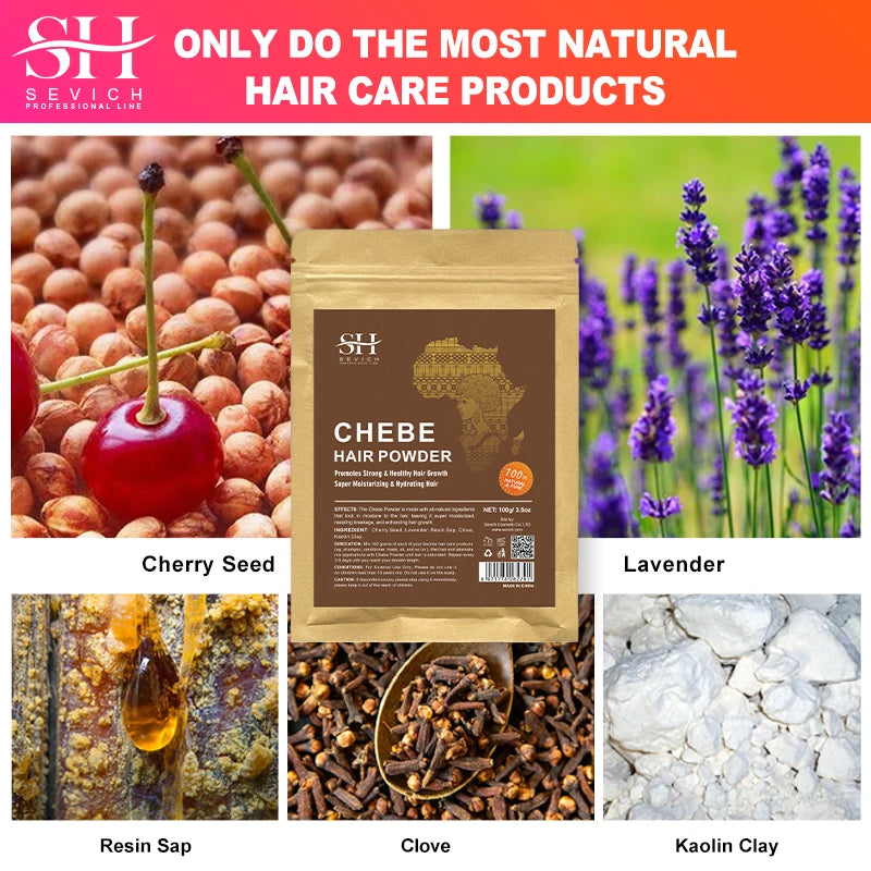100% Natural Chebe Powder Hair Strengthening Growth Anti Hair Loss