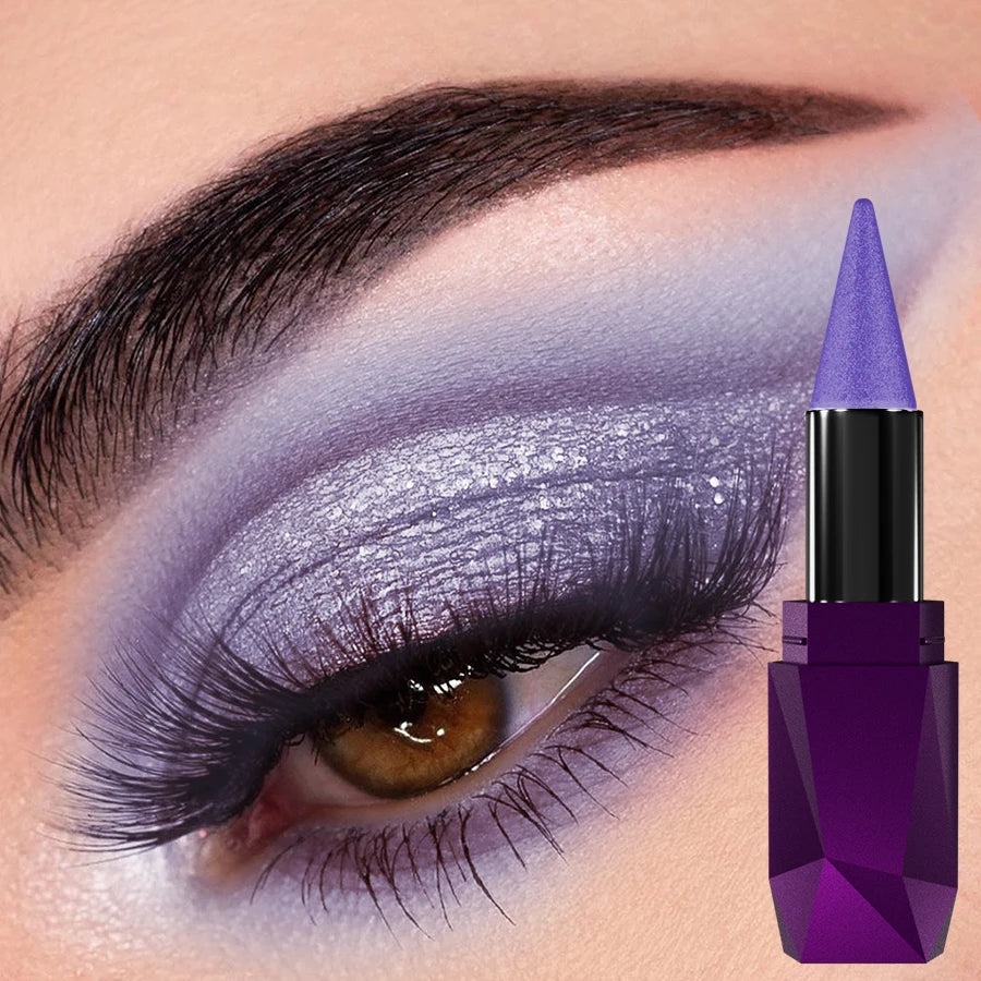 19-Color Glitter Eyeshadow Stick Waterproof Metallic High Pigment