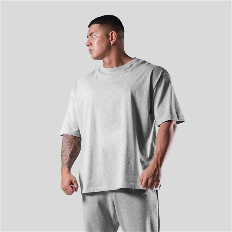 Cotton Men’s Gym T-Shirt Loose Fit Sports Training Wear