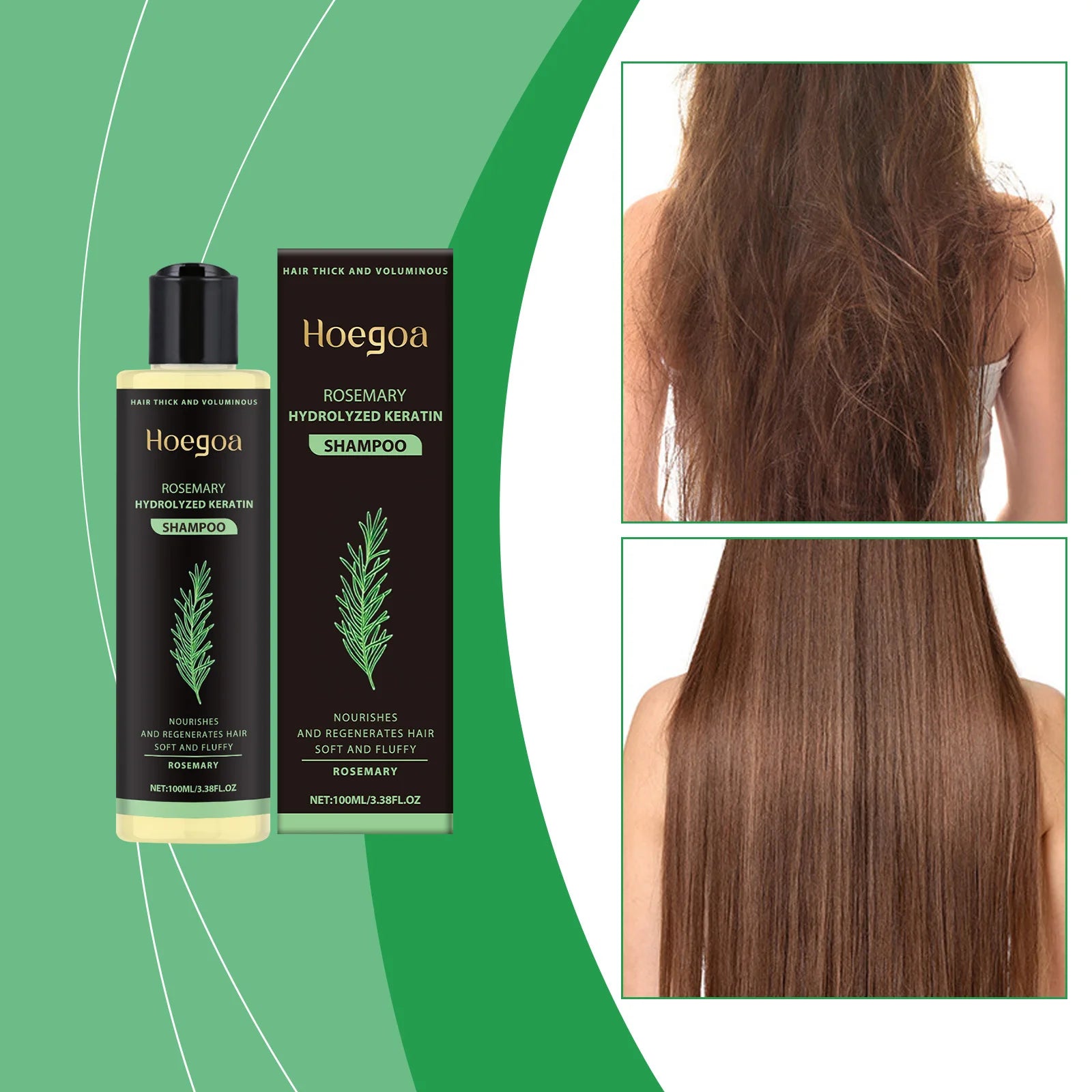 Rosemary Hair Growth Shampoo 3pcs Keratin Repair Thickening Care