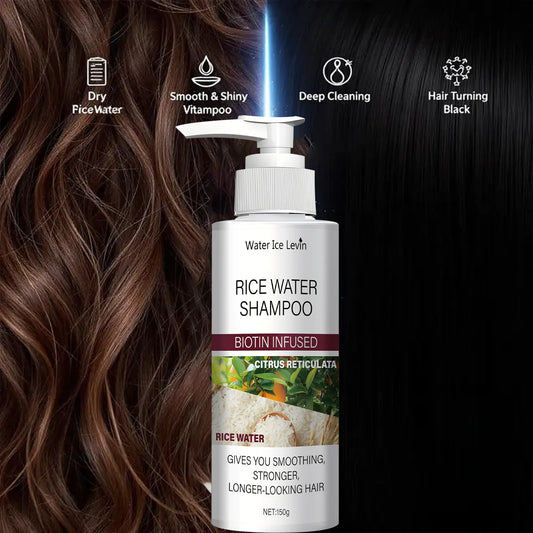 Rice Water Shampoo Biotin Keratin Strengthening Smoothing Hair Care
