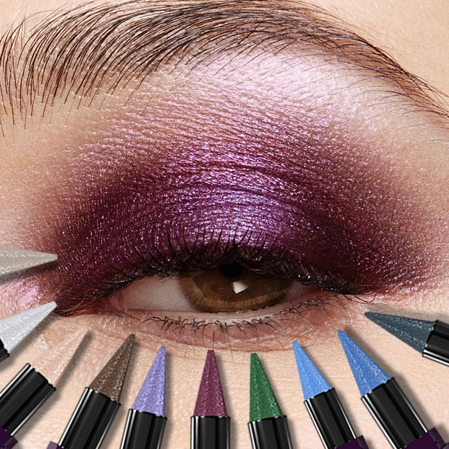 19-Color Glitter Eyeshadow Stick Waterproof Metallic High Pigment