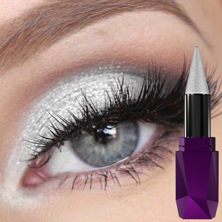 19-Color Glitter Eyeshadow Stick Waterproof Metallic High Pigment