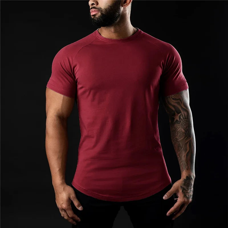 Men’s Slim Fit Gym T-Shirt Cotton O-Neck Workout Tee