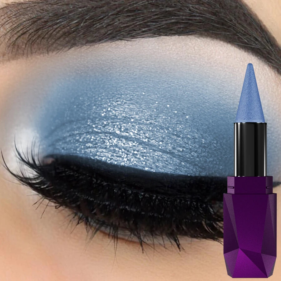 19-Color Glitter Eyeshadow Stick Waterproof Metallic High Pigment