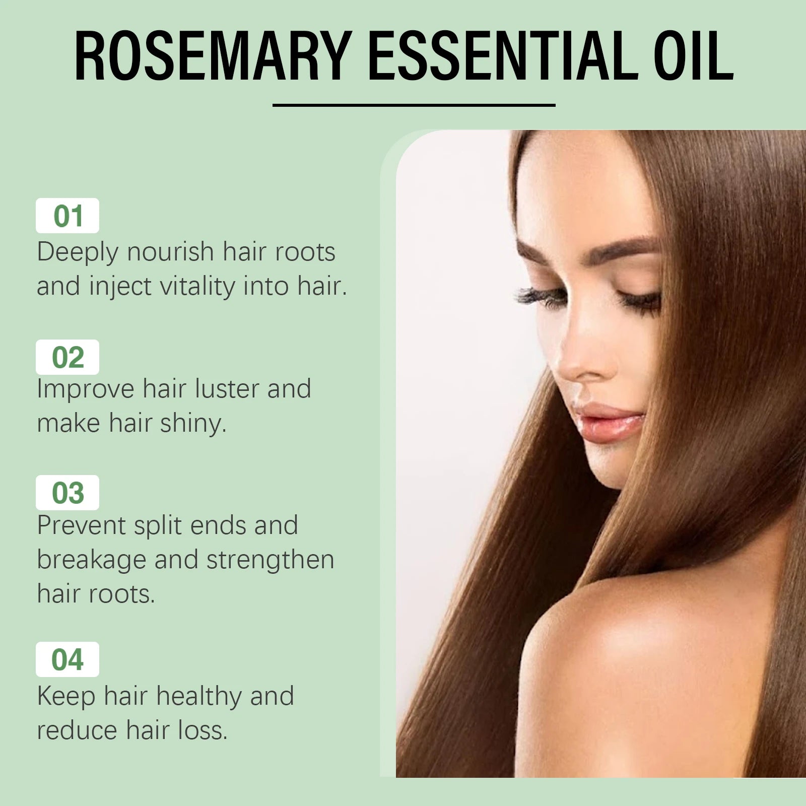 Rosemary Hair Oil Essential Strengthening Nourishing Shine Non-Greasy Serum