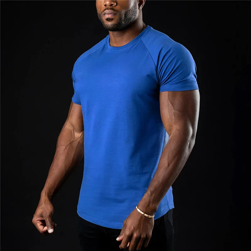 Men’s Slim Fit Gym T-Shirt Cotton O-Neck Workout Tee