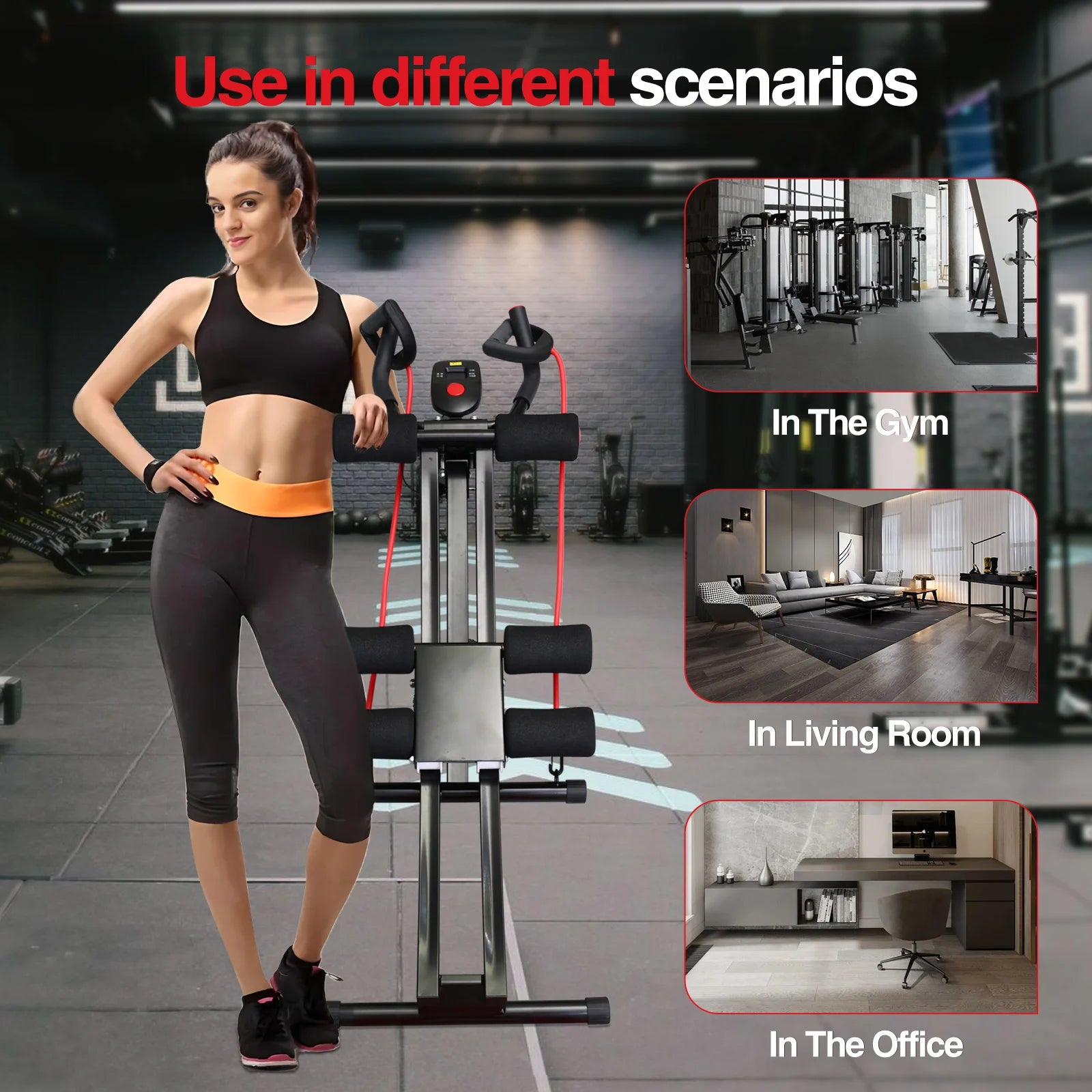 Foldable Ab Machine Core Trainer Home Gym 440lbs LCD