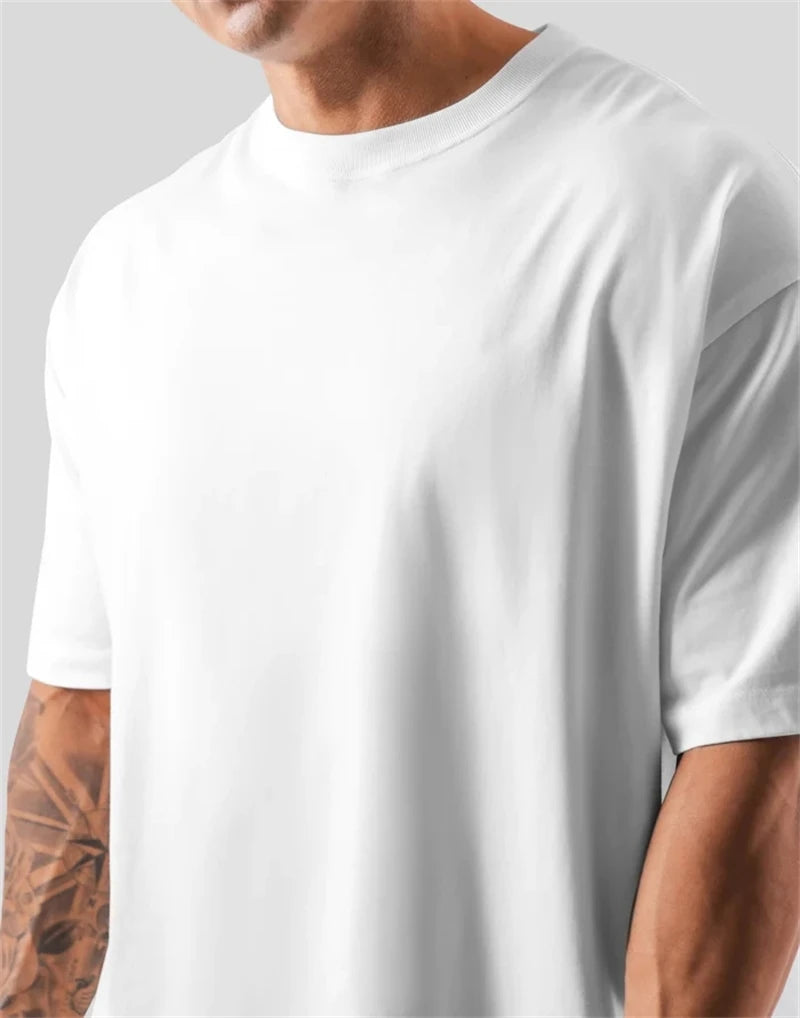 Cotton Men’s Gym T-Shirt Loose Fit Sports Training Wear