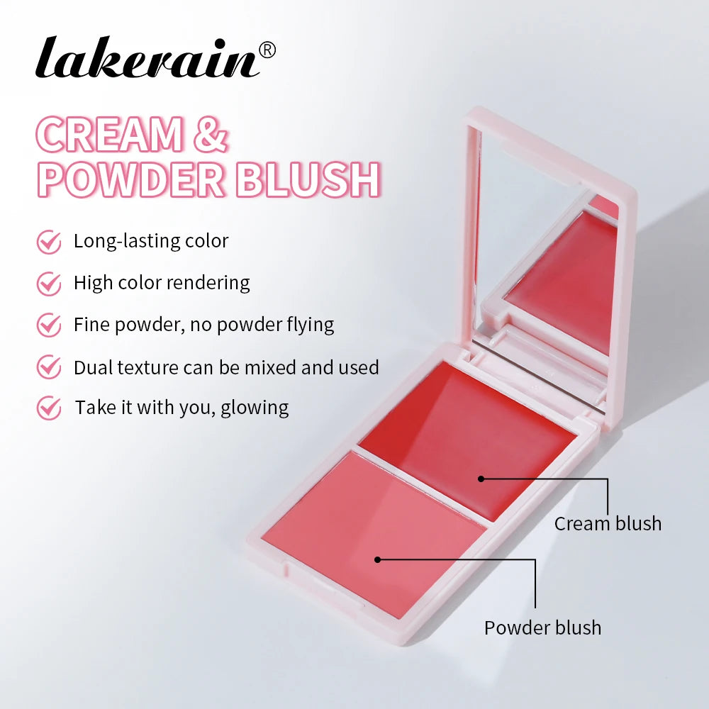 5-Color Cream & Powder Matte Blush Palette High Pigment